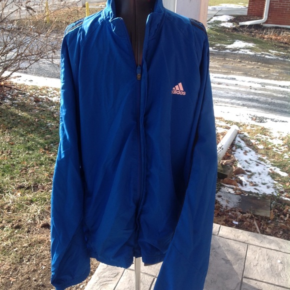 blue adidas windbreaker jacket